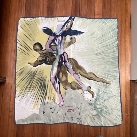 Accessories - Salvador’s Dali 100 %. Silk scarf 32 inch square “Canto 8 Guardianes Del Valle”